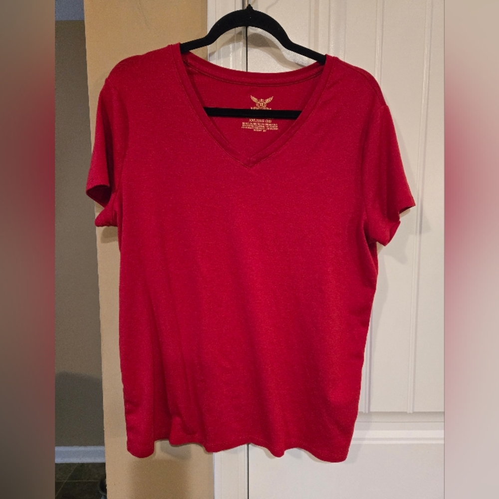 Faded Glory Women's Red V-Neck Top Sz XXL 20